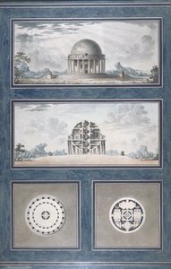 コスモポリートのための家の設計、1783 作： Antoine Laurent Thomas Vaudoyer